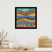 Leuk Vrolijk Genieten Vandaag Quote Classroom Poster (Keuken)