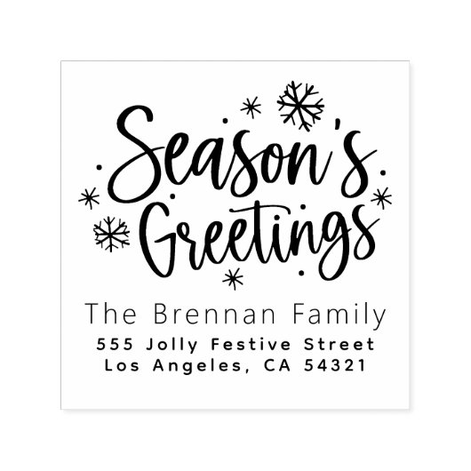 Leuk Vrolijk Kerstfeest Familienaam Retouradres Zelfinktende Stempel (Design)