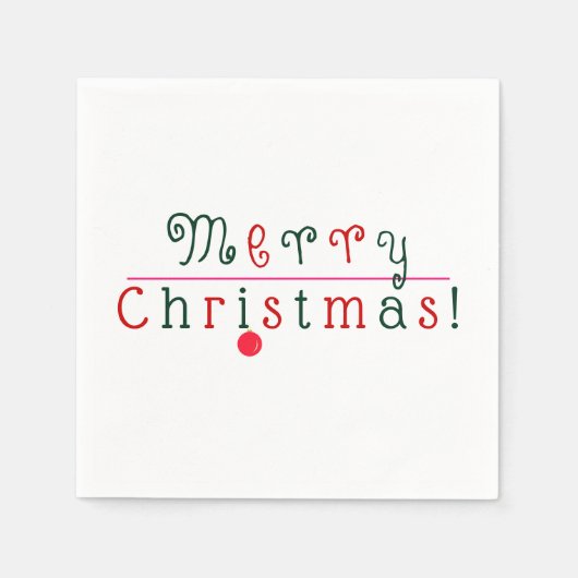 Leuk Vrolijk Kerstfeest, Hanging Ornament Art Kleu Servet (Voorkant)