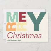 Leuk Vrolijk Kerstfeest Hedendaagse Familienaam Ka Bedankkaart (Voorkant)