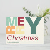 Leuk Vrolijk Kerstfeest Hedendaagse Familienaam Ka Bedankkaart (Staand voorkant)