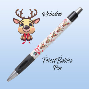 Leuk Vrolijk Kerstrendier Cartoon Xmas Deer 🦌✨ Pen
