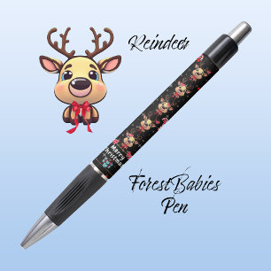 Leuk Vrolijk Kerstrendier Xmas Deer Zwart 🦌✨ Pen
