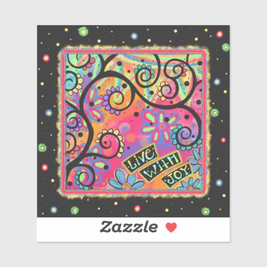 Leuk Vrolijk Live Met Vreugde Kleurrijk Sticker (Vel)