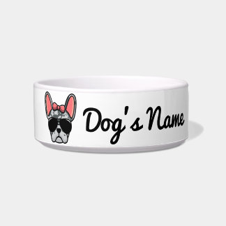 Leuk Vrouw Blauwe Merle Franse Bulldog Bowl Voerbakje