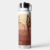 Leuk Vrouw Gymnastiek Gepersonaliseerd Bruin Waterfles (Achterkant)