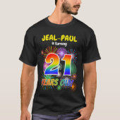 Leuk vuurwerk, Rainbow Look "21", 21e verjaardag T-shirt (Voorkant)