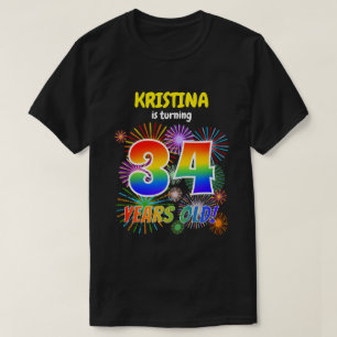Leuk Vuurwerk, Regenboogblik "34", 34e Verjaardag T-shirt