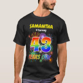 Leuk Vuurwerk, Regenboogblik "43", 43e Verjaardag T-shirt (Voorkant)