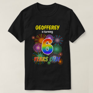 Leuk Vuurwerk, Regenboogblik "6", 6e Verjaardag T-shirt