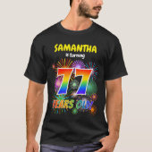 Leuk Vuurwerk, Regenboogblik "77", 77ste Verjaarda T-shirt (Voorkant)