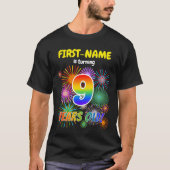Leuk Vuurwerk, Regenboogblik "9", 9de Verjaardag T-shirt (Voorkant)