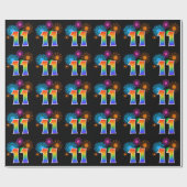Leuk vuurwerk + regenboogpatroon "11" Evenementnum Cadeaupapier (Vlak)