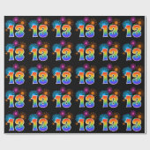 Leuk vuurwerk + regenboogpatroon "13" Evenementnum Cadeaupapier (Vlak)