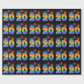Leuk vuurwerk + regenboogpatroon "20" Evenementnum Cadeaupapier (Vlak)