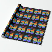 Leuk vuurwerk + regenboogpatroon "33" Evenementnum Cadeaupapier (Uitgerold)
