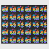 Leuk vuurwerk + regenboogpatroon "43" Evenementnum Cadeaupapier (Vlak)