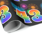 Leuk vuurwerk + regenboogpatroon "43" Evenementnum Cadeaupapier (Rol Hoek)