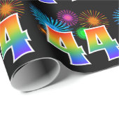 Leuk vuurwerk + regenboogpatroon "44" Evenementnum Cadeaupapier (Rol Hoek)