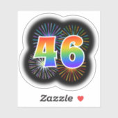 Leuk vuurwerk + regenboogpatroon "46" Event # Sticker (Vel)