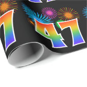 Leuk vuurwerk + regenboogpatroon "47" Evenementnum Cadeaupapier (Rol Hoek)
