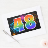 Leuk vuurwerk + regenboogpatroon "48" Evenementnum Rechthoekige Sticker (Envelop)