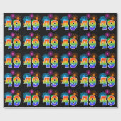Leuk vuurwerk + regenboogpatroon "49" Evenementnum Cadeaupapier (Vlak)