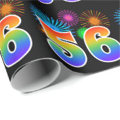 Leuk vuurwerk + regenboogpatroon "56" Evenementnum Cadeaupapier (Rol Hoek)