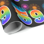 Leuk vuurwerk + regenboogpatroon "59" Evenementnum Cadeaupapier (Rol Hoek)
