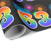 Leuk vuurwerk + regenboogpatroon "63" Evenementnum Cadeaupapier (Rol Hoek)
