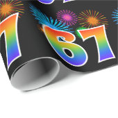 Leuk vuurwerk + regenboogpatroon "67" Evenementnum Cadeaupapier (Rol Hoek)