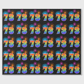 Leuk vuurwerk + regenboogpatroon "73" Evenementnum Cadeaupapier (Vlak)