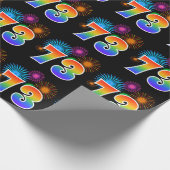 Leuk vuurwerk + regenboogpatroon "73" Evenementnum Cadeaupapier (Hoek)