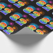 Leuk vuurwerk + regenboogpatroon "82" Evenementnum Cadeaupapier (Hoek)