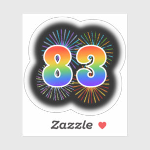 Leuk vuurwerk + regenboogpatroon "83" Event # Sticker
