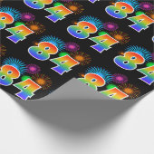 Leuk vuurwerk + regenboogpatroon "84" Evenementnum Cadeaupapier (Hoek)