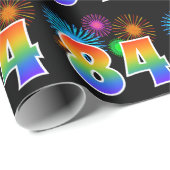 Leuk vuurwerk + regenboogpatroon "84" Evenementnum Cadeaupapier (Rol Hoek)