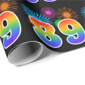 Leuk vuurwerk + regenboogpatroon "89" Evenementnum Cadeaupapier (Rol Hoek)