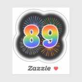 Leuk vuurwerk + regenboogpatroon "89" Event # Sticker (Vel)