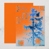 Leuk! Warme oranje seizoenskaart Feestdagenkaart (Voorkant / Achterkant)