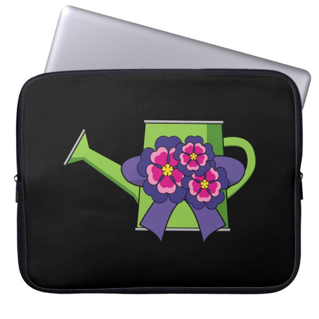 Leuk Watering Can met Bloemen Boeket Laptop Sleeve (Voorkant)