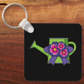 Leuk Watering Can met Bloemen Boeket Sleutelhanger (Voorkant)