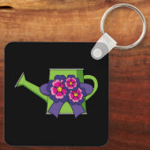 Leuk Watering Can met Bloemen Boeket Sleutelhanger (Achterkant)