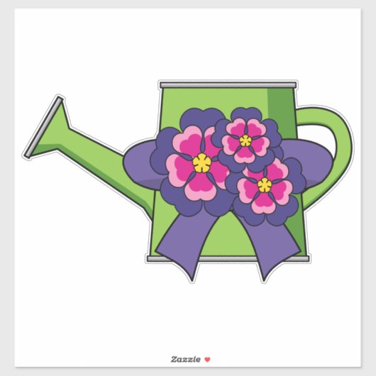 Leuk Watering Can met Bloemen Boeket Sticker (Vel)