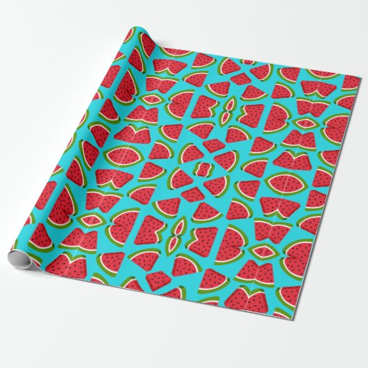 Leuk watermeloenpatroon cadeaupapier (Uitgerold)