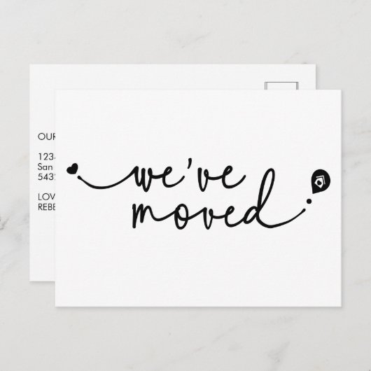 Leuk We hebben modern handgeschreven script hart v Briefkaart (Voorkant / Achterkant)