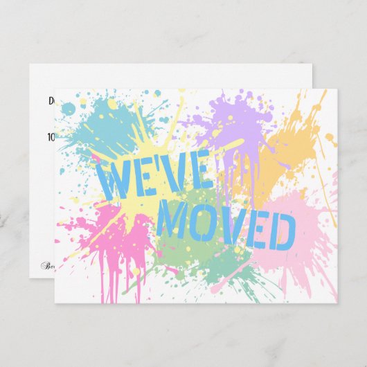 Leuk We hebben Pastel Paint Splash Briefkaart verp (Voorkant / Achterkant)