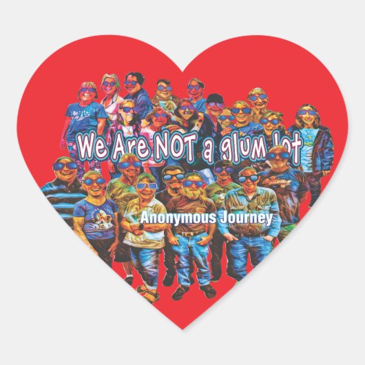 leuk we zijn geen sombere bende hart sticker 26c (Voorkant)