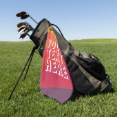 Leuk Weekend Scramble Retro Zonsondergang Voeg tek Golfhanddoek (Groen)