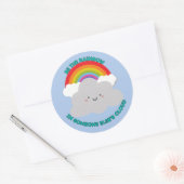 Leuk Wees de regenboog in de cloud van iemand ande Ronde Sticker (Envelop)